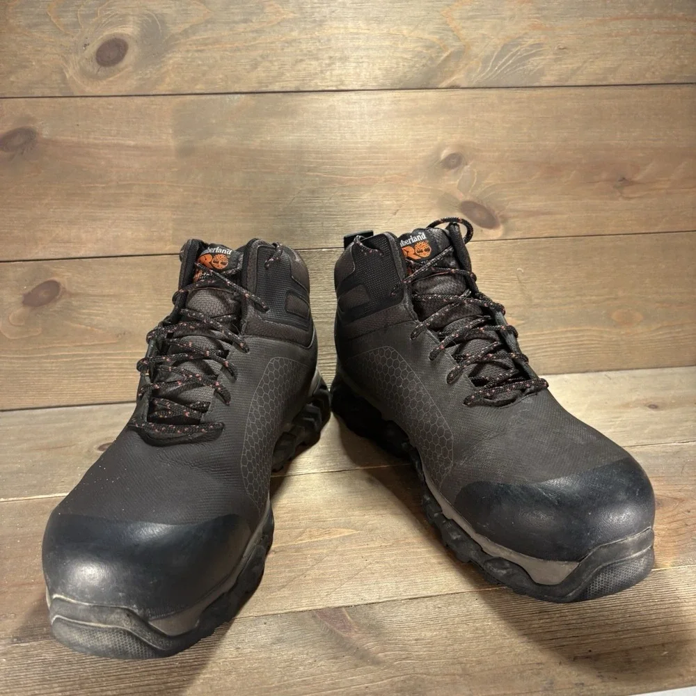 timberland pro ridgework mens size 12 shoes brown waterproof steel toe work boot